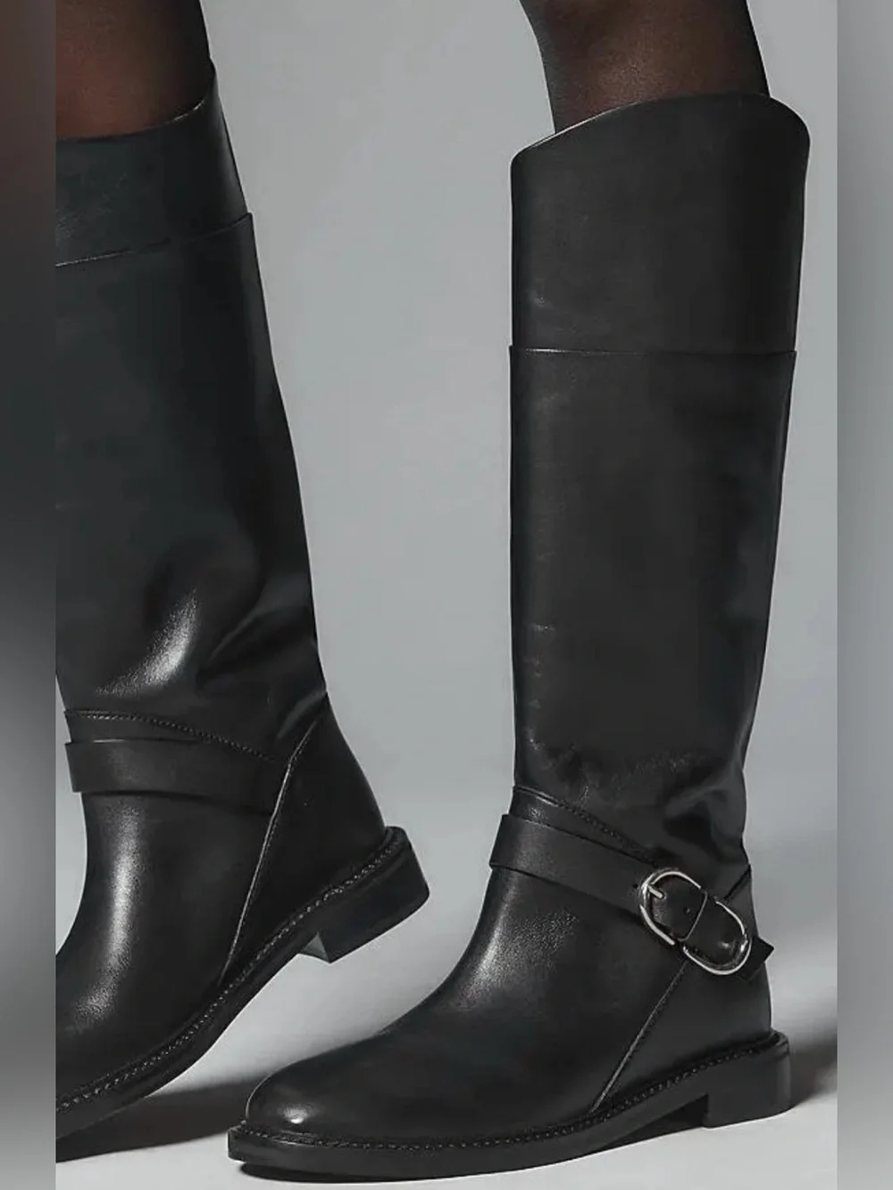 rag & bone Black Leather Over-the-Knee Riding Boots
